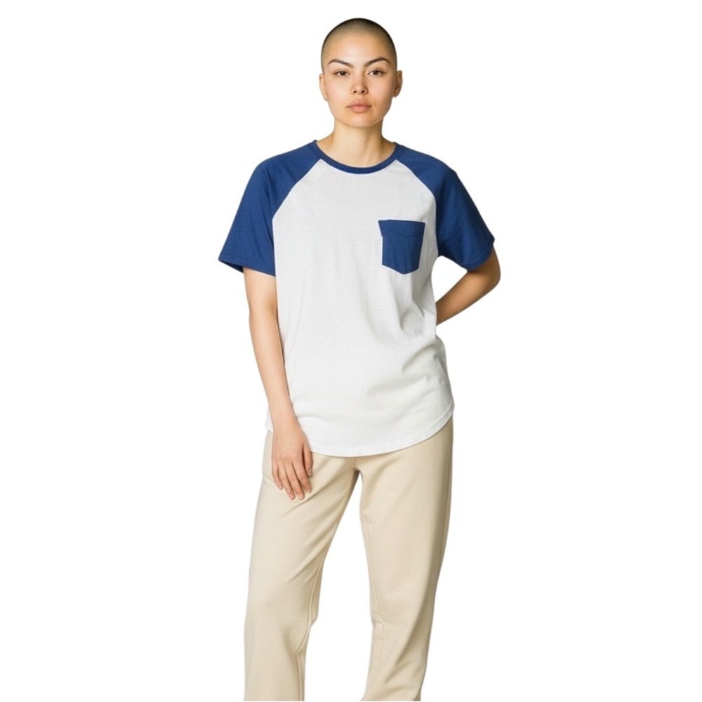 Levi’s Men’s Raglan T-Shirt Size Large White Blue‎ Pocket Tee NWT